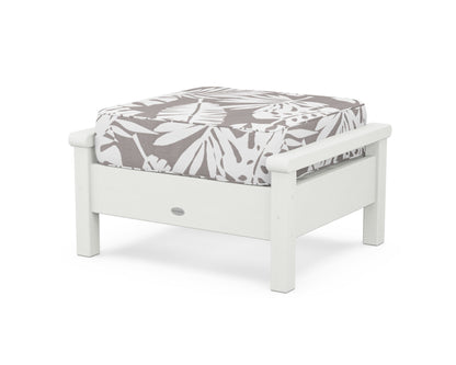 POLYWOOD® Harbour Deep Seating Ottoman in Vintage White / Leaf Grey Mist