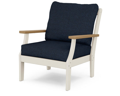 POLYWOOD® Braxton Deep Seating Chair in Sand / Natural / Marine Indigo
