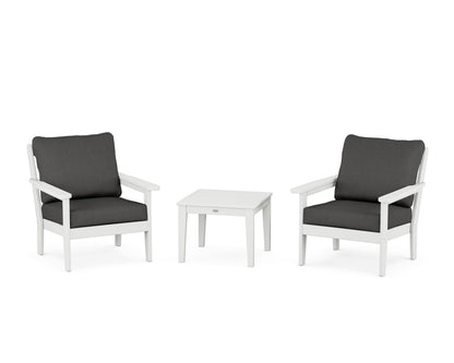 Country Living Cottage 3-Piece Deep Seating Set in White / Spectrum Carbon