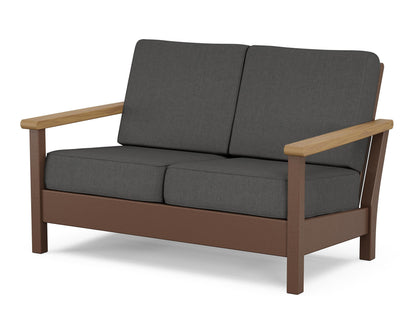 POLYWOOD® Harbour Deep Seating Loveseat in Mahogany / Natural / Spectrum Carbon