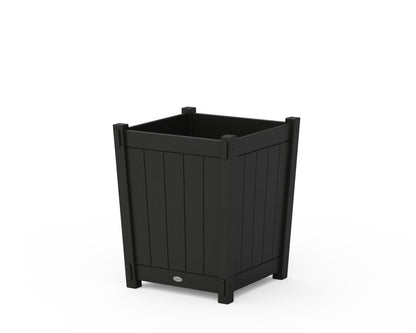 POLYWOOD® Vineyard Large Tapered Square Short Planter Box in Black
