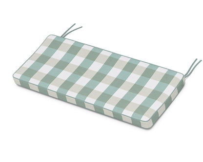 Martha Stewart by POLYWOOD® Chinoiserie Bench Seat Cushion in Buffalo Plaid Glacier Spa