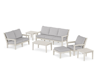 POLYWOOD® Chippendale 7-Piece Deep Seating Set in Sand / Granite