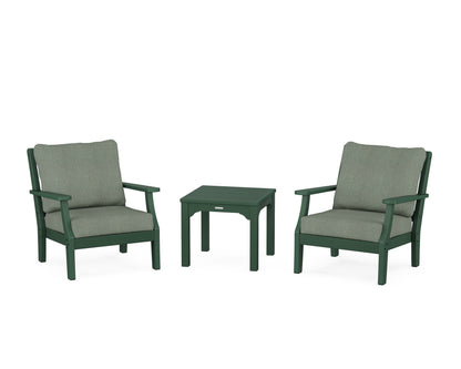 Martha Stewart by POLYWOOD® Chinoiserie 3-Piece Deep Seating Set in Green / Cast Sage