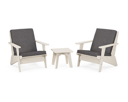 POLYWOOD® Riviera Modern Lounge 3-Piece Set in Sand / Ash Charcoal