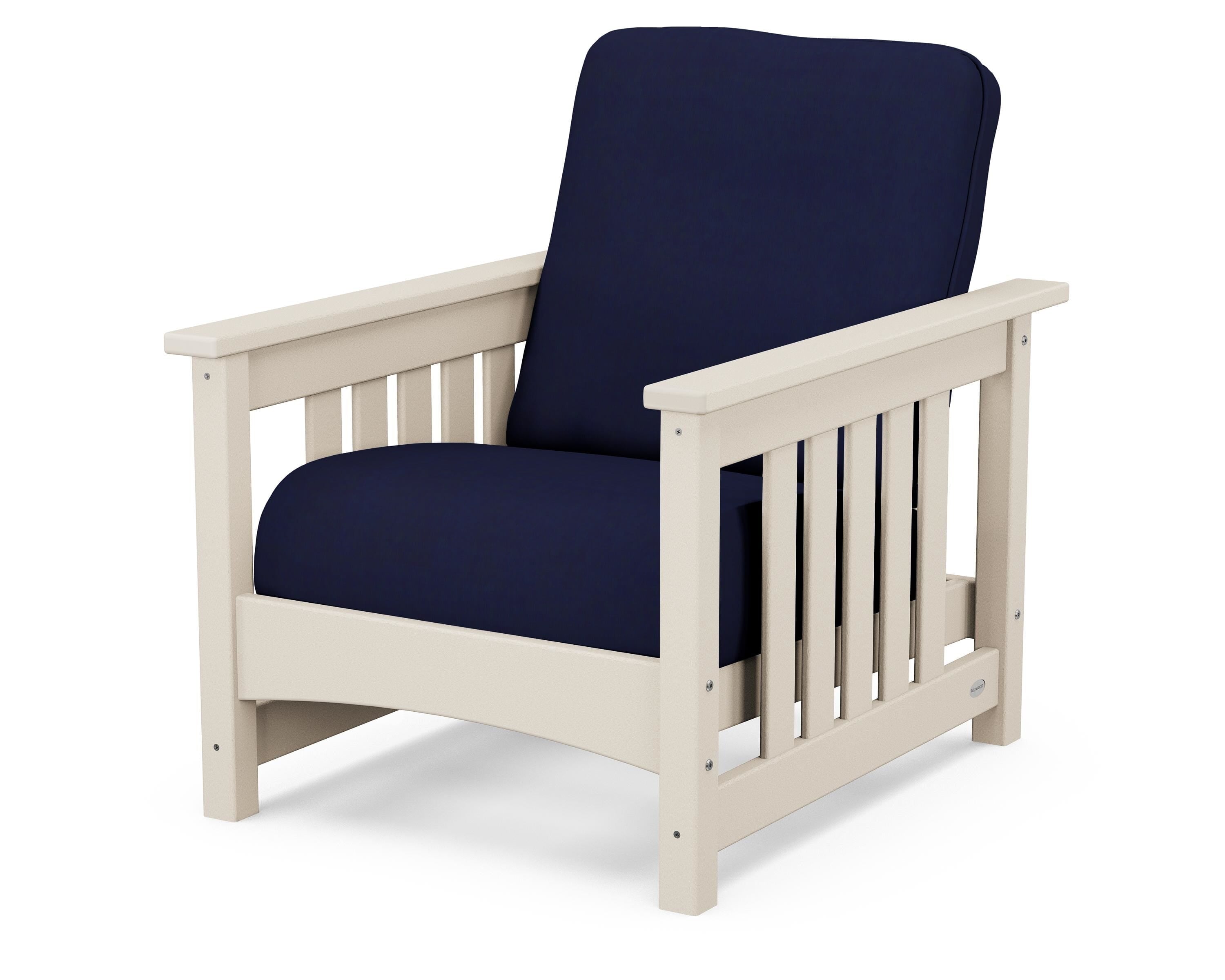 POLYWOOD® Club Mission Chair in Sand / Navy