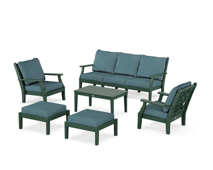 Country Living Wovendale 6-Piece Lounge Sofa Set in Green / Ocean Teal