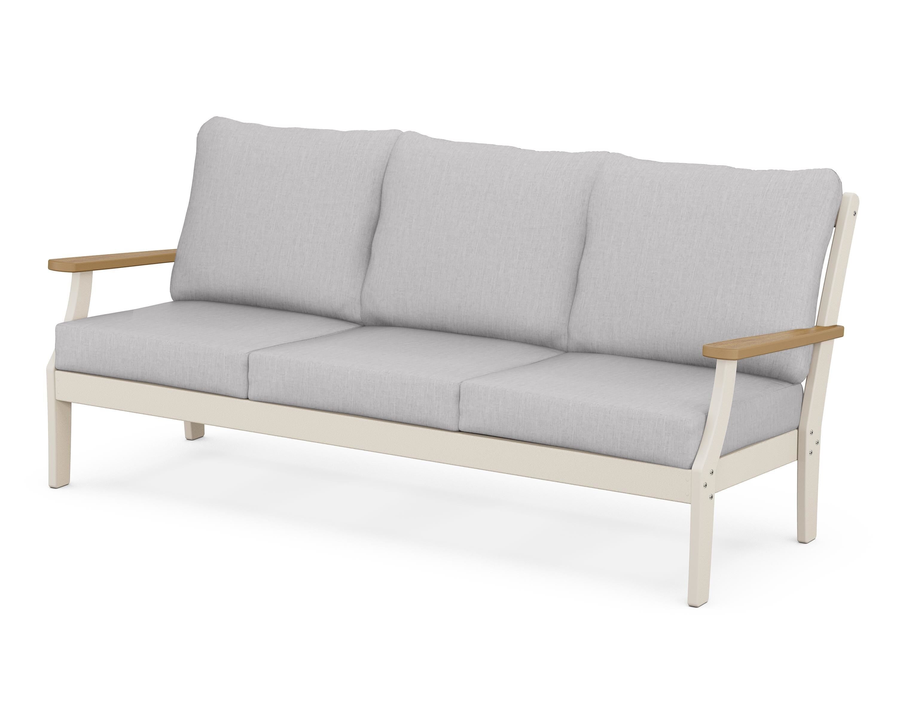 POLYWOOD® Braxton Deep Seating Sofa in Sand / Natural / Granite