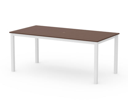 POLYWOOD® Main Street 36" x 72" Dining Table in White / Mahogany