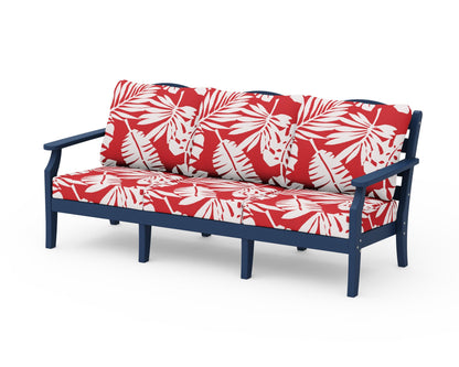 Draper James™ by  POLYWOOD® Savannah Deep Seating Sofa in Navy / Leaf Crimson