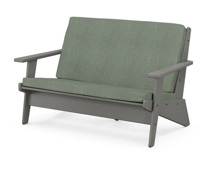 POLYWOOD® Riviera Modern Lounge Loveseat in Slate Grey / Cast Sage