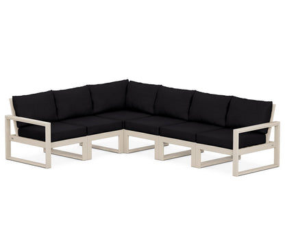 POLYWOOD® EDGE 6-Piece Modular Deep Seating Set in Sand / Midnight Linen