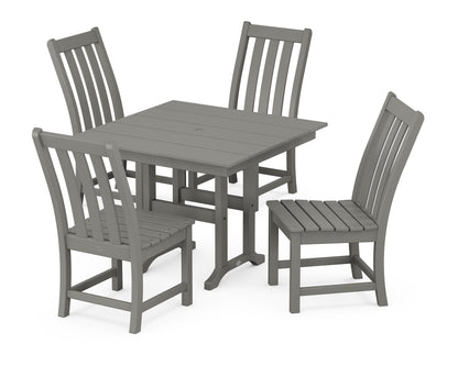 POLYWOOD® Vineyard Side Chair 5-Piece Farmhouse Dining Set in Slate Grey