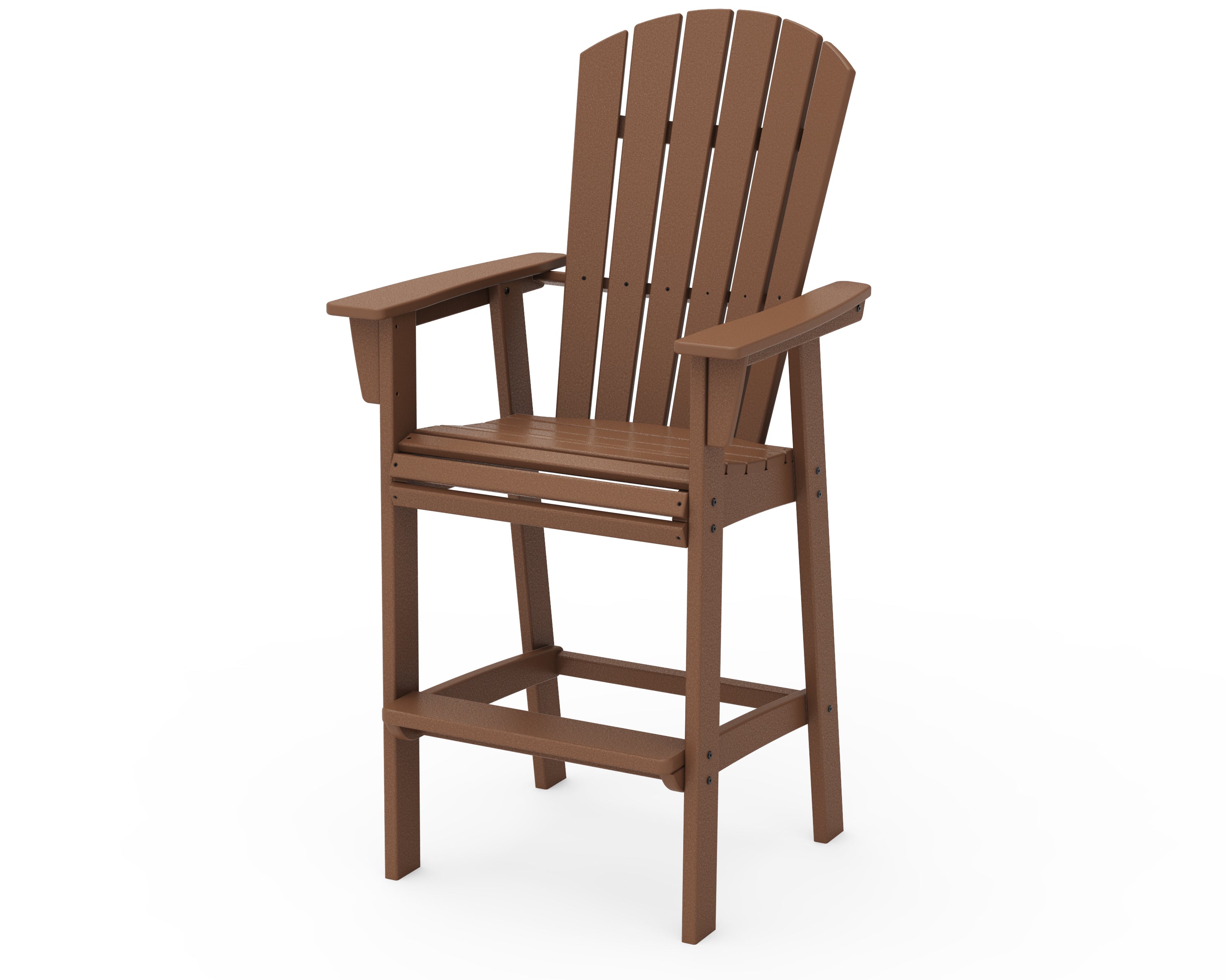 POLYWOOD® Nautical Curveback Adirondack Bar Chair in Teak