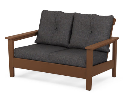 POLYWOOD® Prescott Deep Seating Loveseat in Teak / Ash Charcoal
