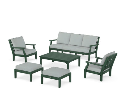 Martha Stewart by POLYWOOD® Chinoiserie 6-Piece Lounge Sofa Set in Green / Spa