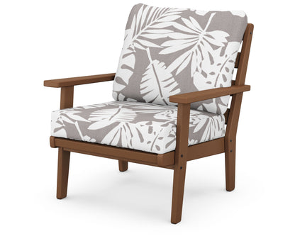 POLYWOOD® Grant Park Deep Seating Chair in Teak / Leaf Grey Mist