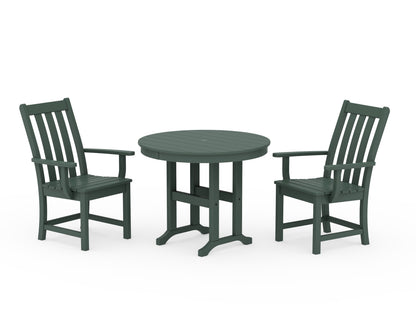 POLYWOOD® Vineyard 3-Piece Round Dining Set in Green