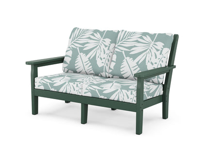 POLYWOOD® Chippendale Deep Seating Loveseat in Green / Leaf Glacier Spa