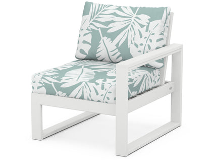 POLYWOOD® EDGE Modular Right Arm Chair in White / Leaf Glacier Spa