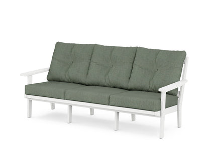 POLYWOOD® Oxford Deep Seating Sofa in White / Cast Sage