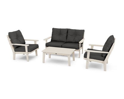 POLYWOOD® Lakeside 4-Piece Deep Seating Set in Sand / Spectrum Carbon