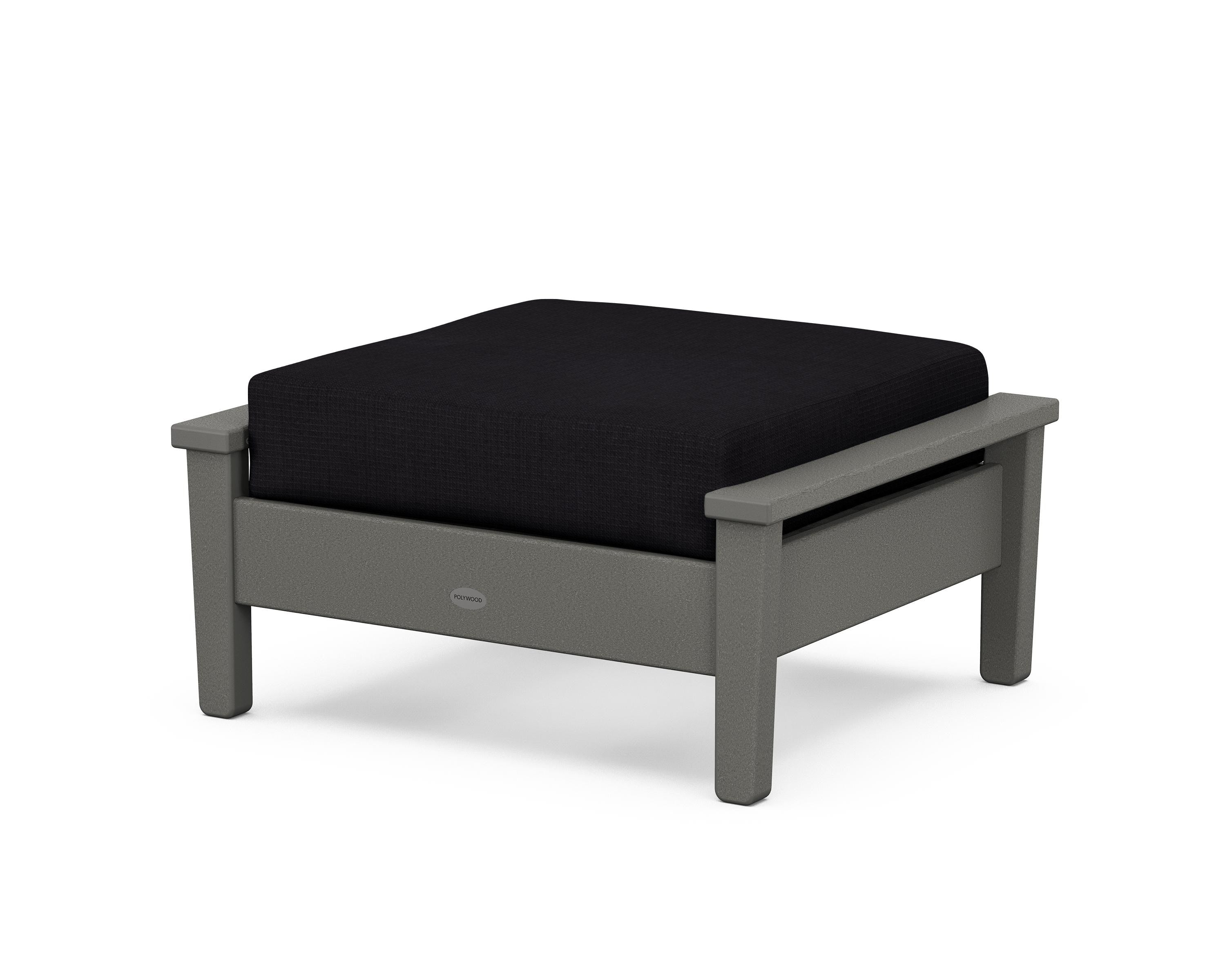 POLYWOOD® Prescott Deep Seating Ottoman in Slate Grey / Midnight Linen