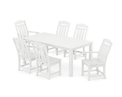 Country Living Cottage 7-Piece Parsons Dining Set in White