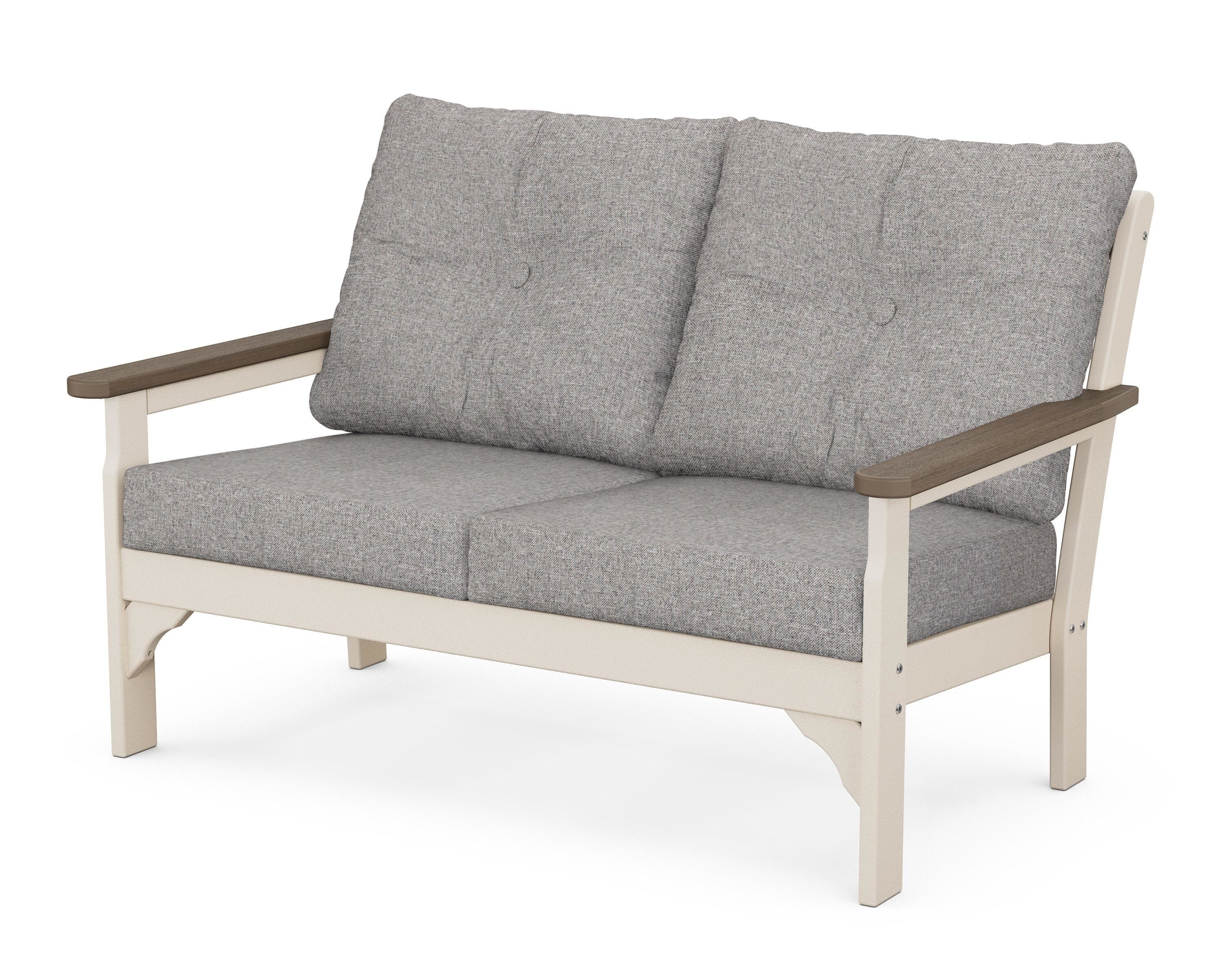 POLYWOOD® Vineyard Deep Seating Loveseat in Sand / Kona / Grey Mist
