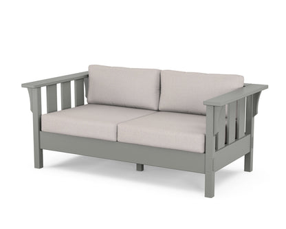 Martha Stewart by POLYWOOD® Acadia Deep Seating Loveseat in Slate Grey / Dune Burlap