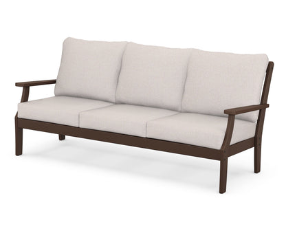 POLYWOOD® Braxton Deep Seating Sofa in Mahogany / Dune Burlap