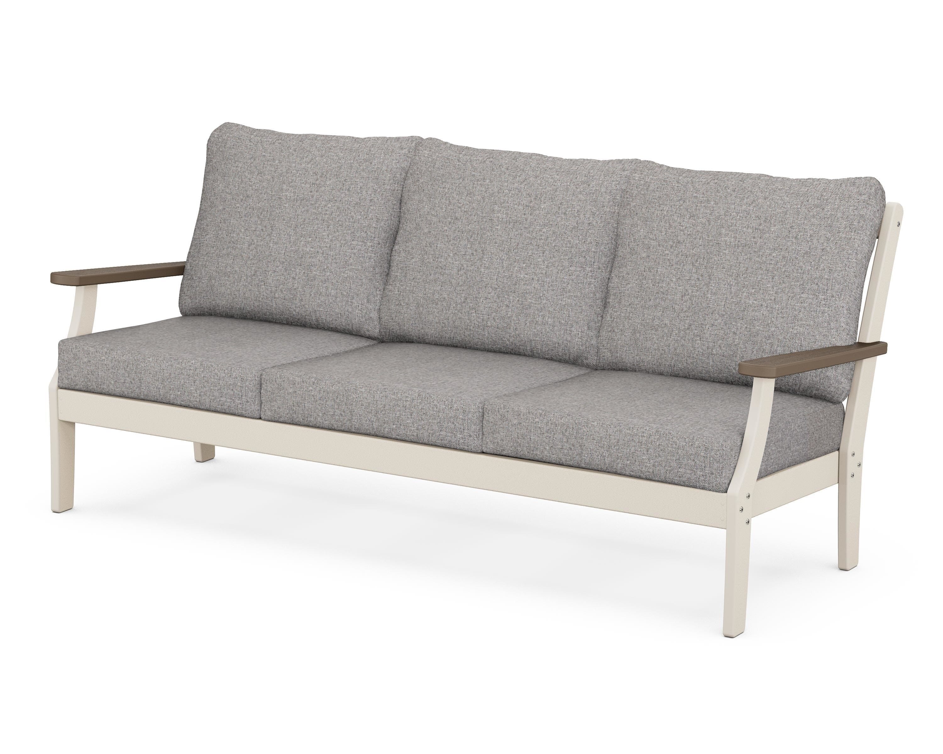 POLYWOOD® Braxton Deep Seating Sofa in Sand / Kona / Grey Mist