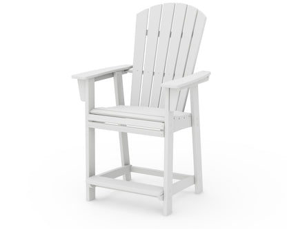POLYWOOD® Nautical Curveback Adirondack Counter Chair in White