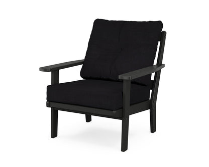 POLYWOOD® Oxford Deep Seating Chair in Black / Midnight Linen