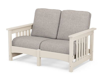 POLYWOOD® Club Mission Loveseat in Sand / Weathered Tweed