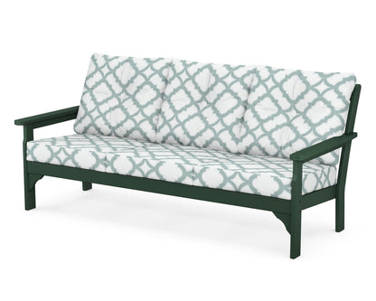 POLYWOOD® Vineyard Deep Seating Sofa in Green / Trellis Glacier Spa