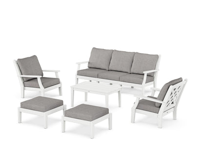 Country Living Wovendale 6-Piece Lounge Sofa Set in White / Grey Mist