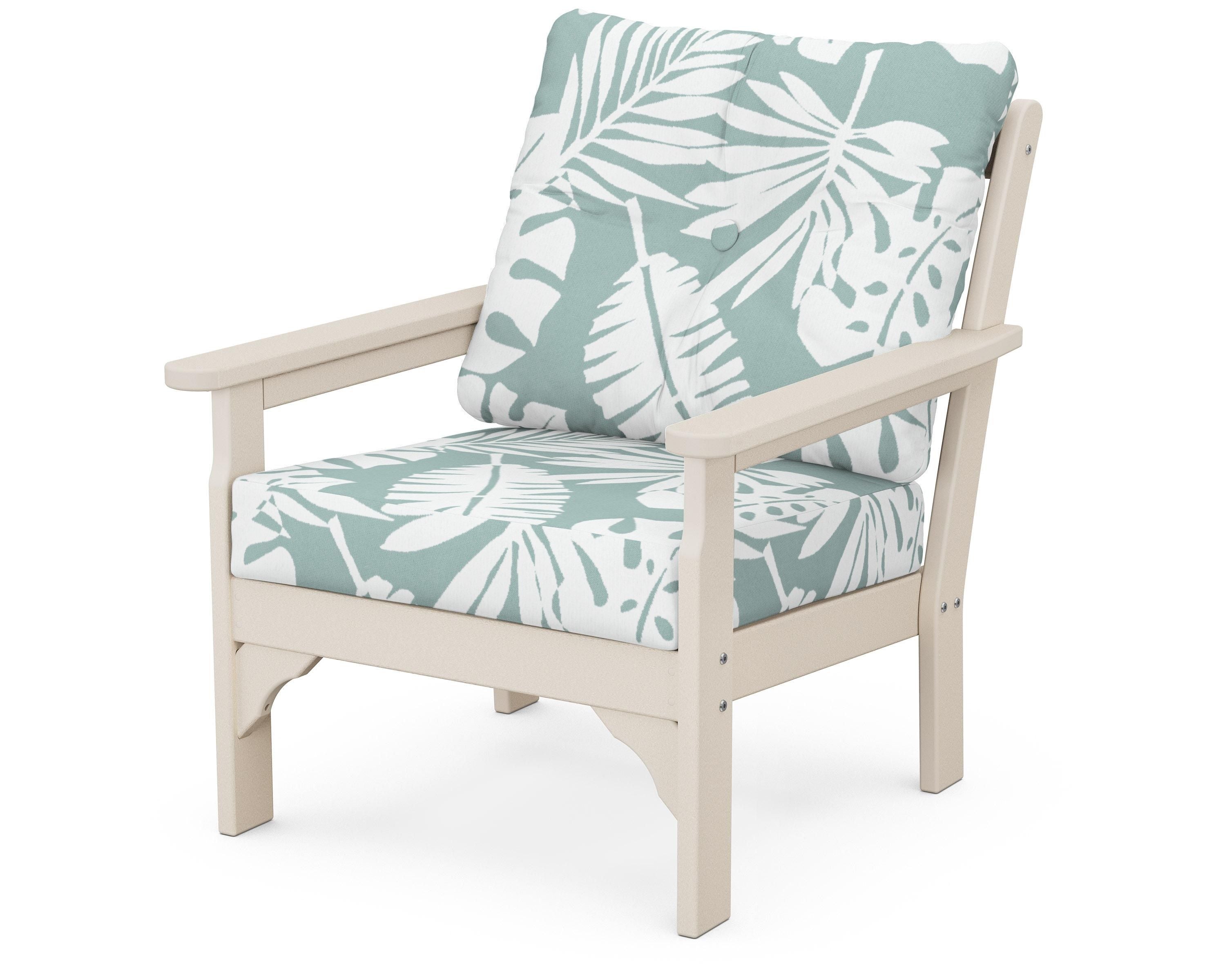 POLYWOOD® Vineyard Deep Seating Chair in Sand / Leaf Glacier Spa