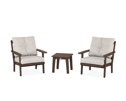 POLYWOOD® Prairie 3-Piece Deep Seating Set in Mahogany / Cast Ash