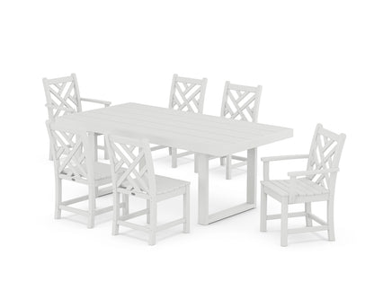 POLYWOOD® Chippendale 7-Piece Dining Set in White