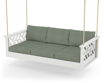 POLYWOOD® Chippendale Daybed Swing in White / Cast Sage