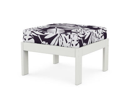 POLYWOOD® Vineyard Modular Ottoman in Vintage White / Leaf Navy