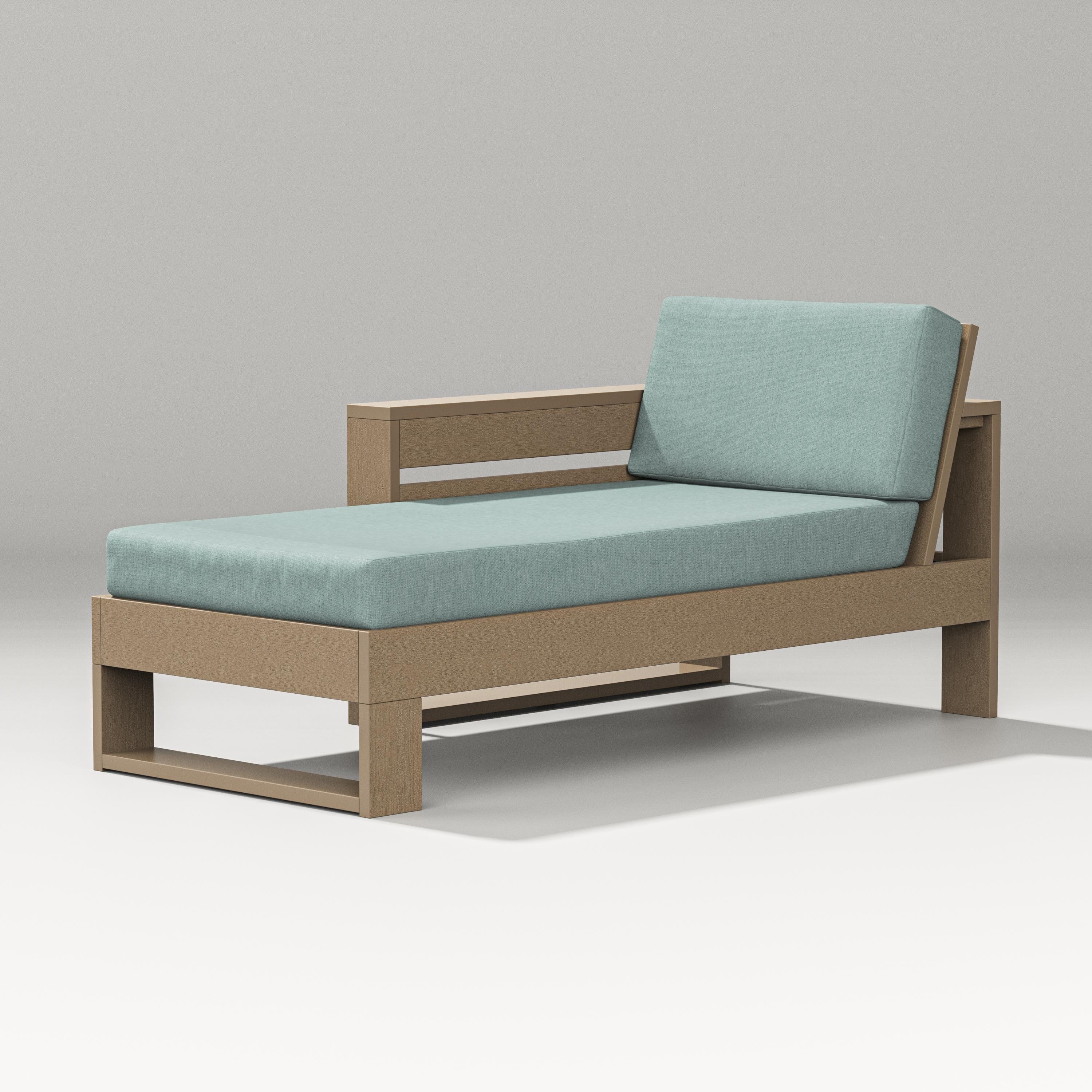 PW Designer Series Latitude Modular Left Arm Chaise in Vintage Sahara / Glacier Spa