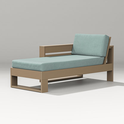 PW Designer Series Latitude Modular Left Arm Chaise in Vintage Sahara / Glacier Spa