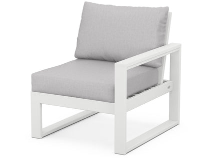 POLYWOOD® EDGE Modular Right Arm Chair in White / Granite