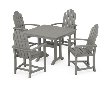 POLYWOOD® Classic Adirondack 5-Piece Farmhouse Dining Set With Trestle Legs in Slate Grey