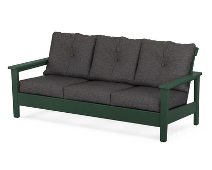 POLYWOOD® Prescott Deep Seating Sofa in Green / Ash Charcoal