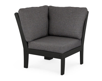 POLYWOOD® Braxton Modular Corner Chair in Black / Ash Charcoal