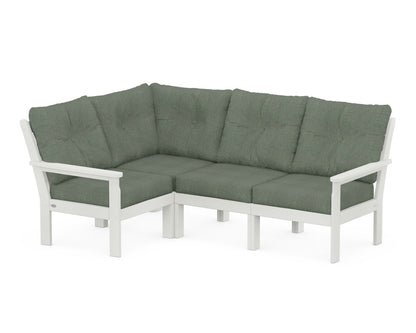 POLYWOOD® Vineyard 4-Piece Sectional in Vintage White / Cast Sage