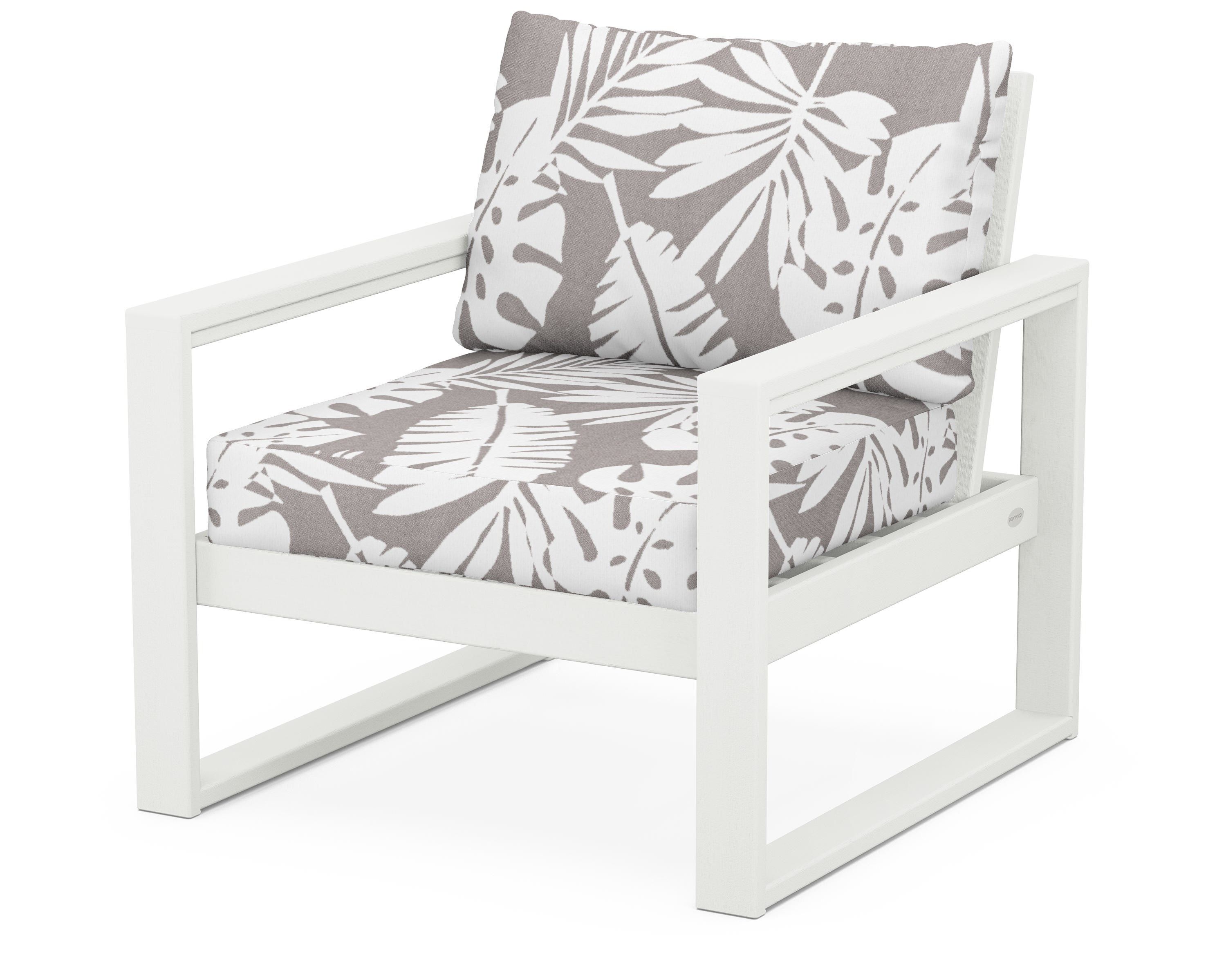 POLYWOOD® EDGE Club Chair in Vintage White / Leaf Grey Mist